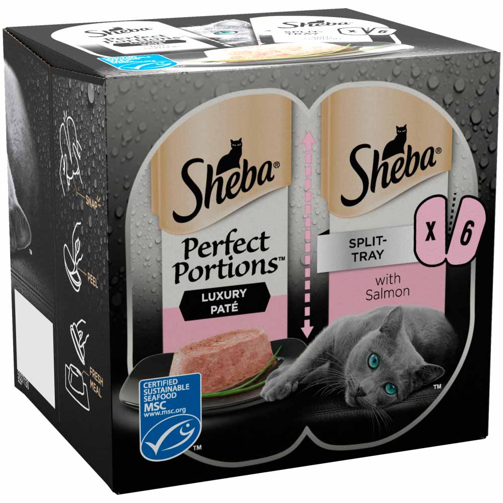 Sheba Perfect Portions Salmon in Pate Adult Wet Cat Food Trays 37.5g Case of 8 x 6 Pack Image 3
