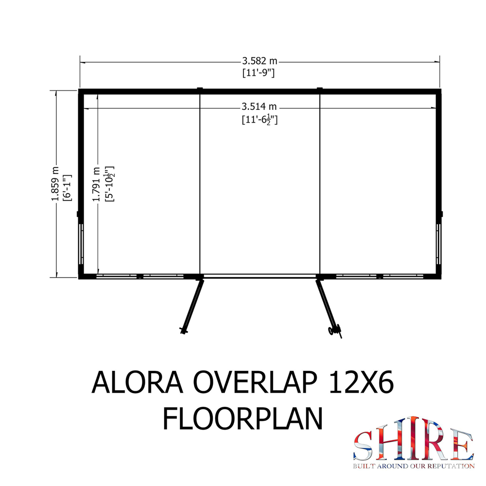Shire GB Alora 12 x 6ft Pent Overlap Summerhouse Image 8