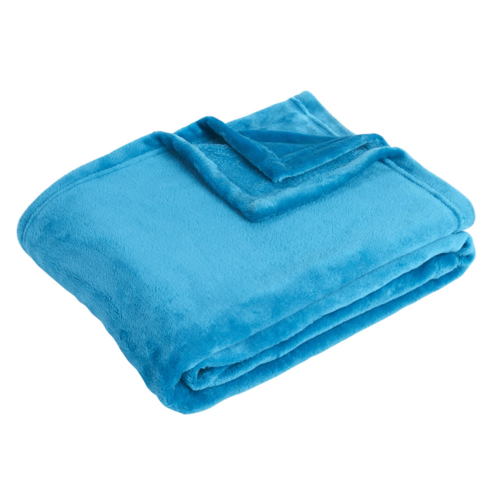 Wilko Blue Ultrasoft Throw 120 x 150cm Wilko