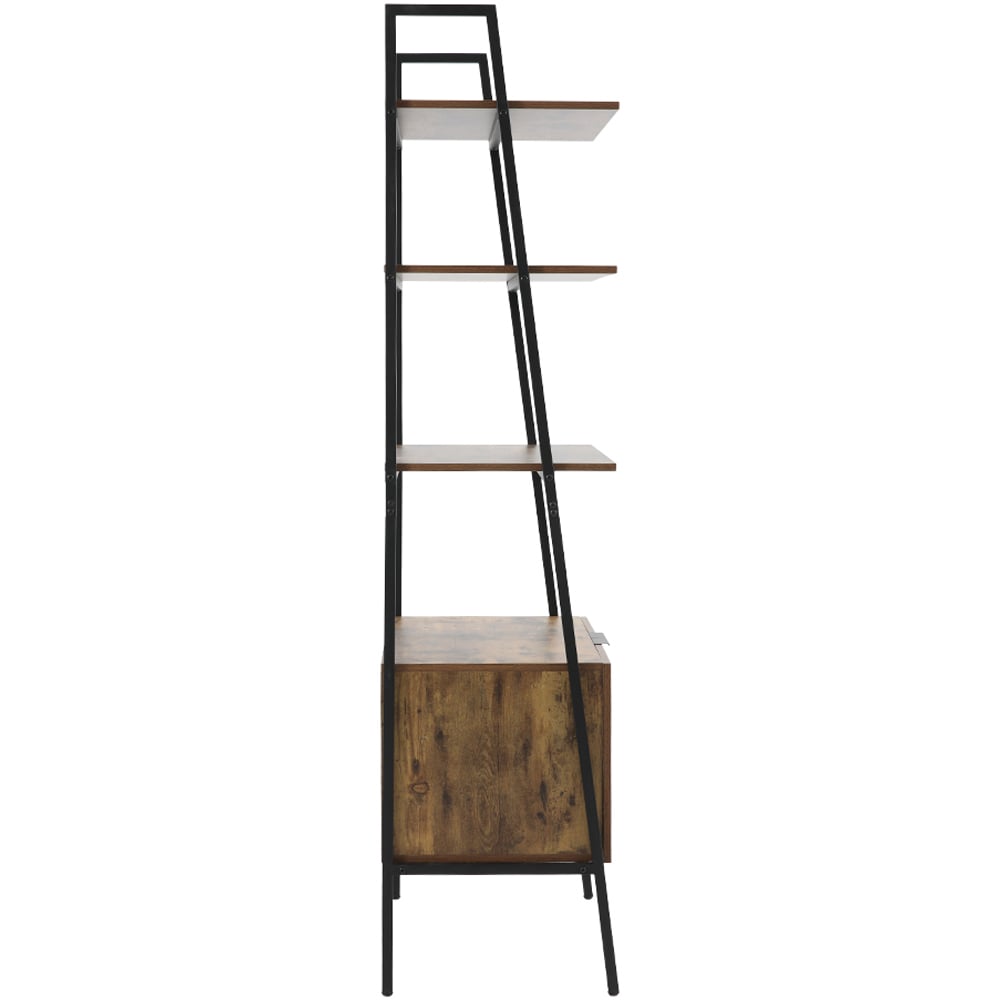 Living and Home 2 Door 4 Shelf Wooden Bookshelf Image 3