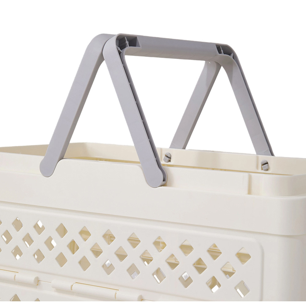 Living and Home Grey and Cream Foldable Laundry Basket Image 5