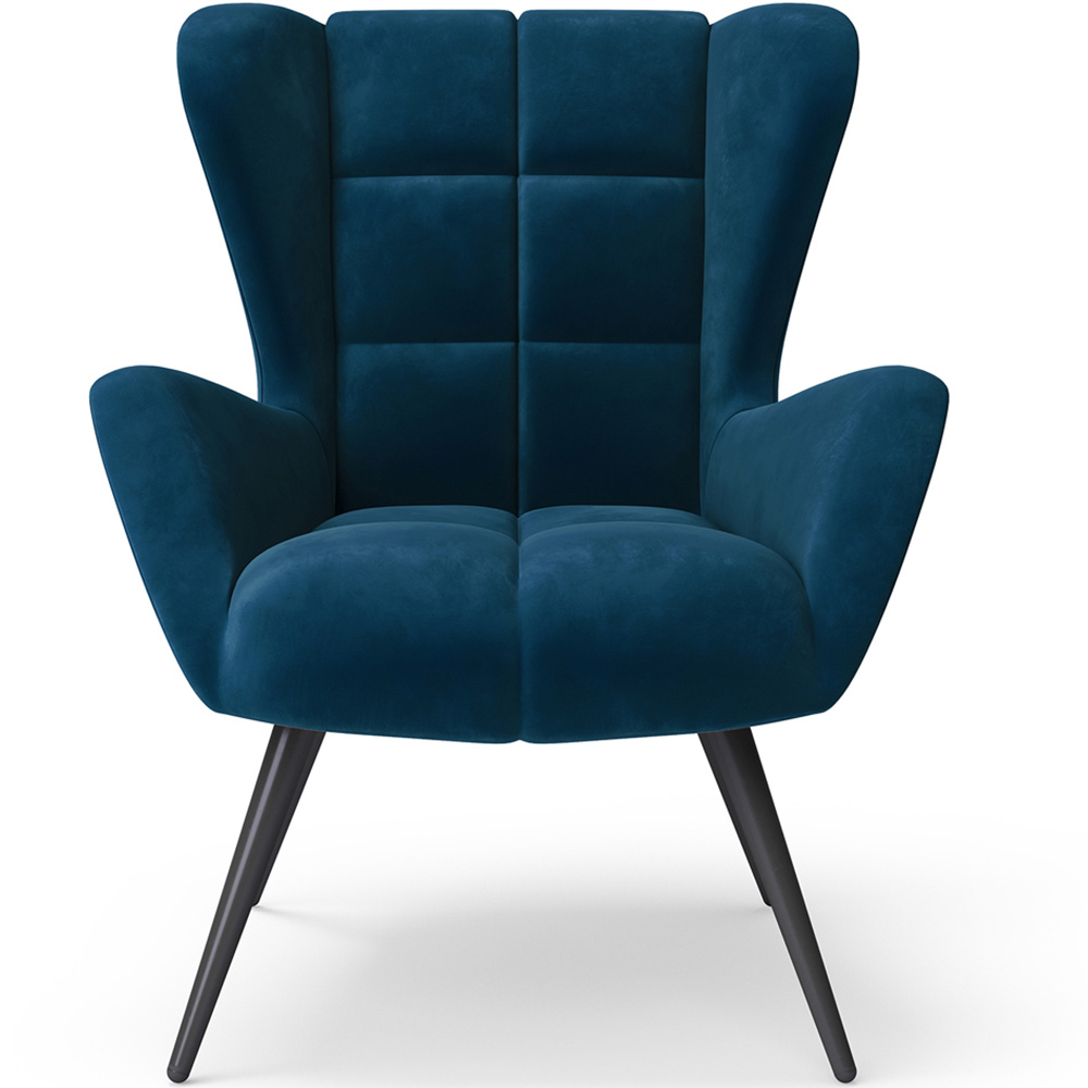 Dorel Dalton Blue Velvet Accent Chair Image 3