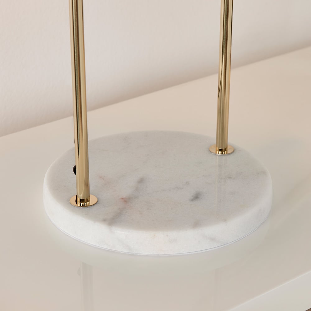 Furniturebox Avery Teal Velvet Brass Table Lamp Image 4