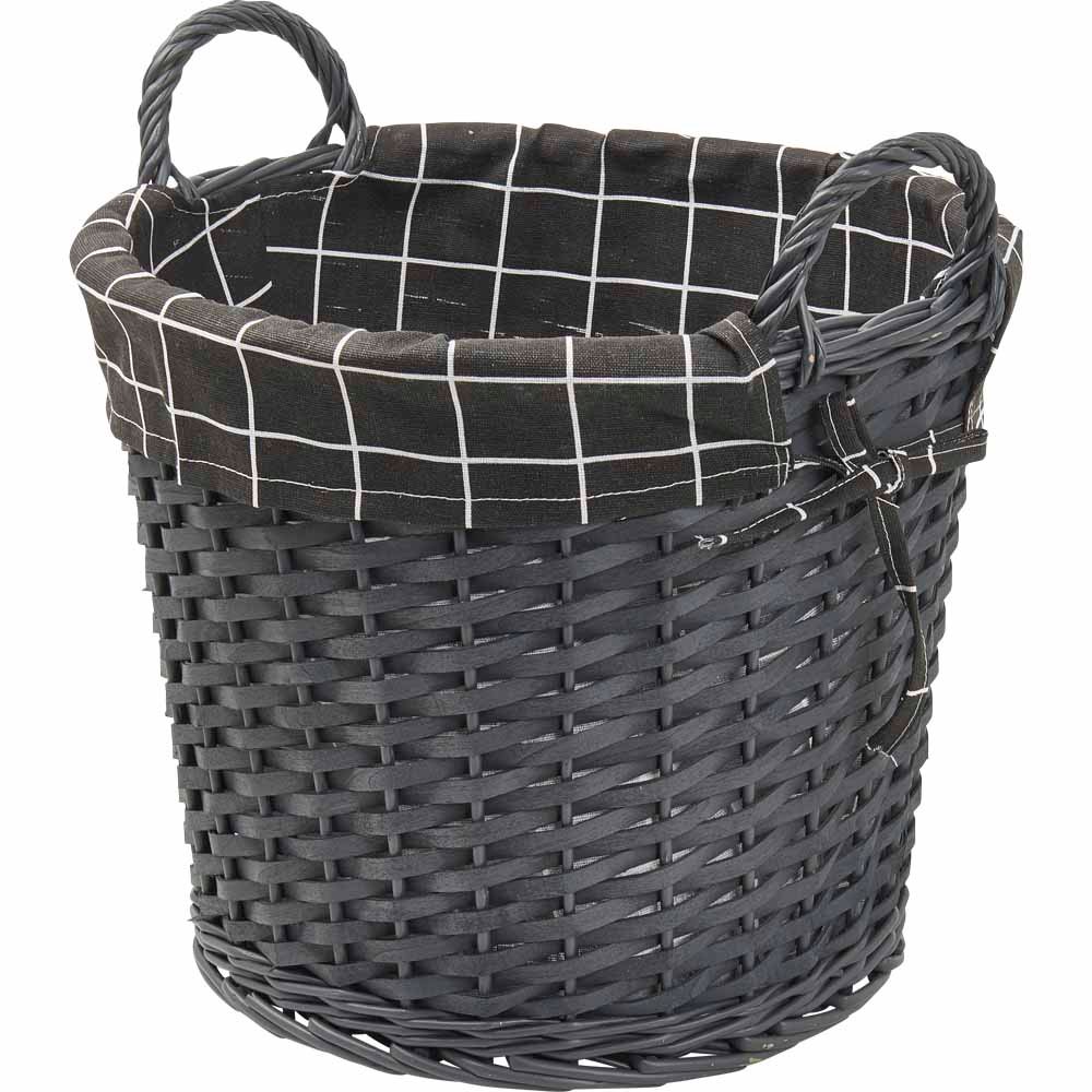 Wilko Grey Round Wicker Basket Image 3