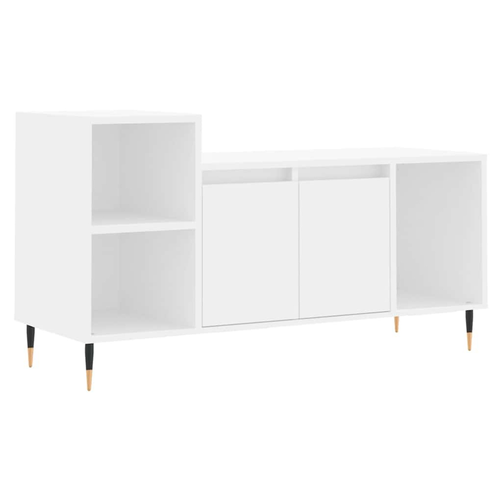 vidaXL 2 Door 3 Shelf White TV Cabinet Image 2