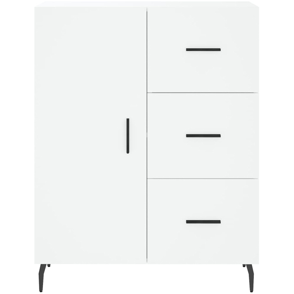 vidaXL Single Door 3 Drawer 3 Open Shelf White Highboard Image 8