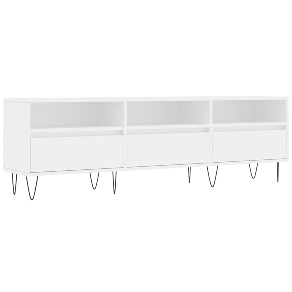vidaXL 3 Door 3 Shelf White TV Cabinet Image 2