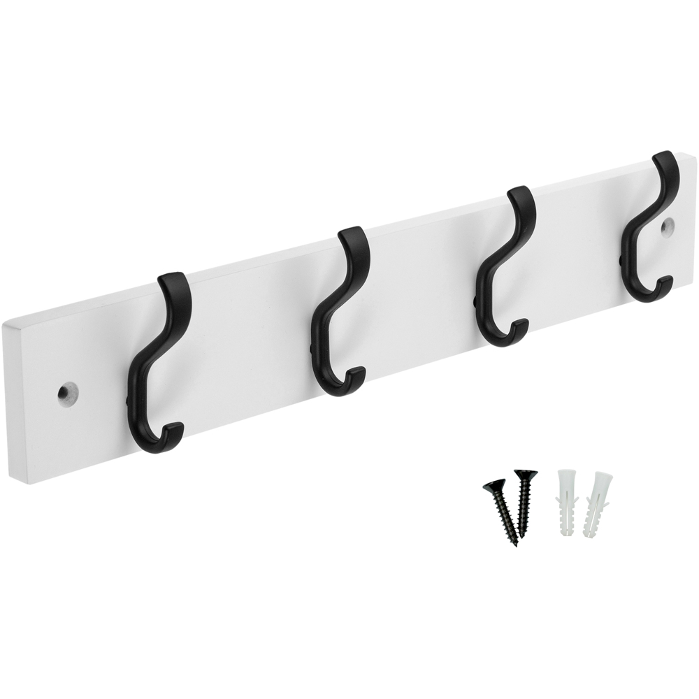 Headbourne Black and White 4 Hook Coat Rail Image 1