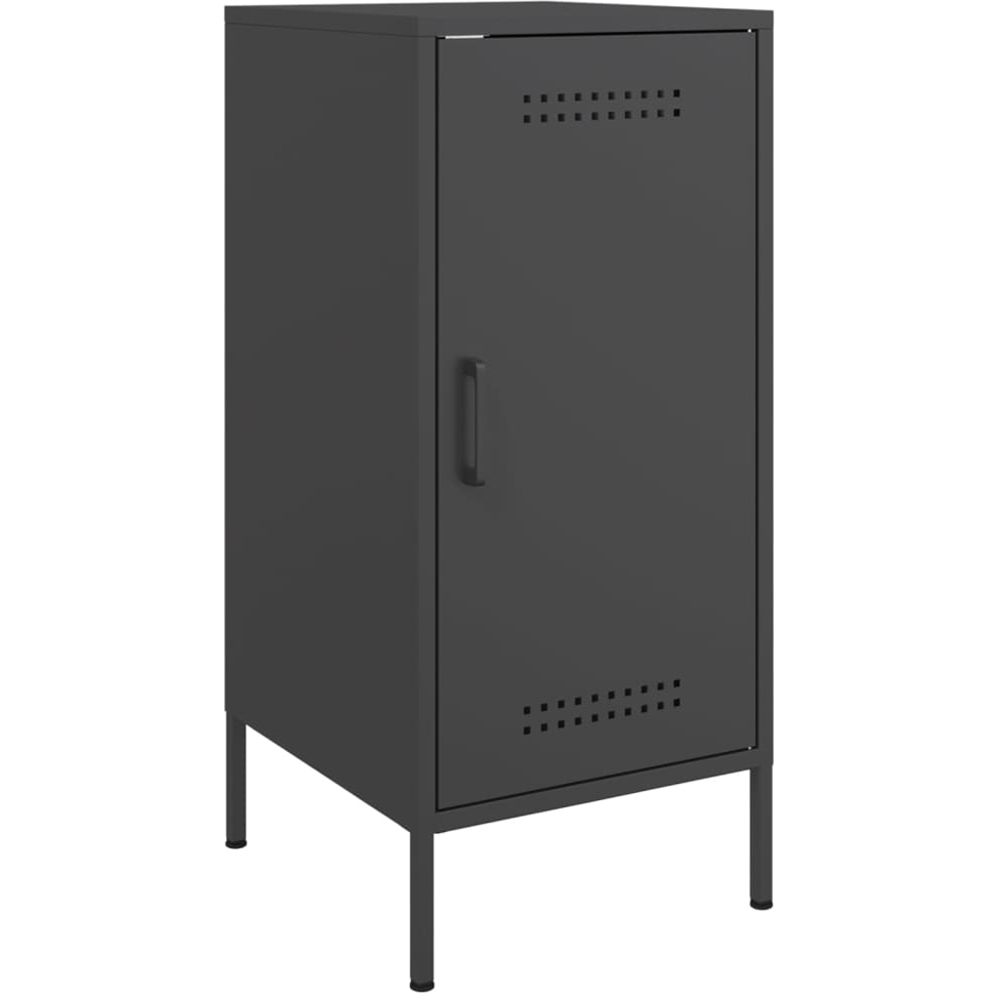 vidaXL Single Door Black Metal Sideboard Set of 2 Image 3