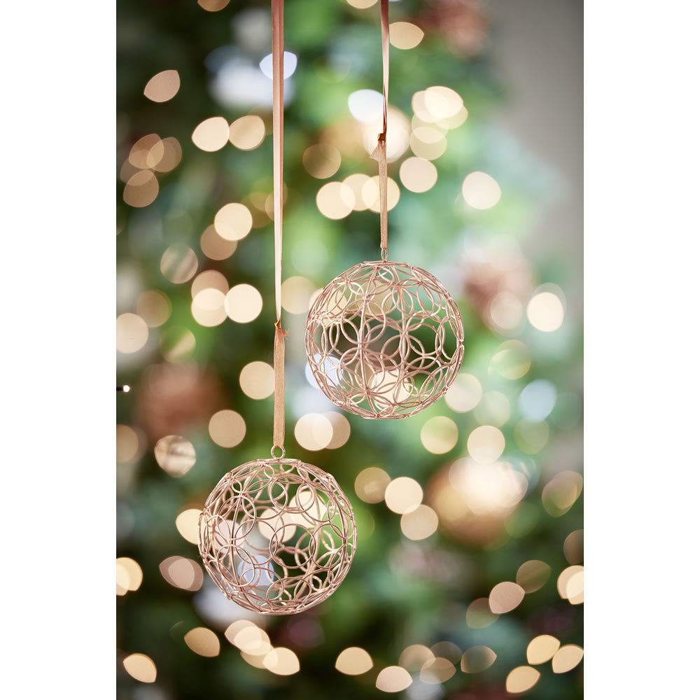 Wilko Country Christmas Copper Wire Tree Decoration Image 2
