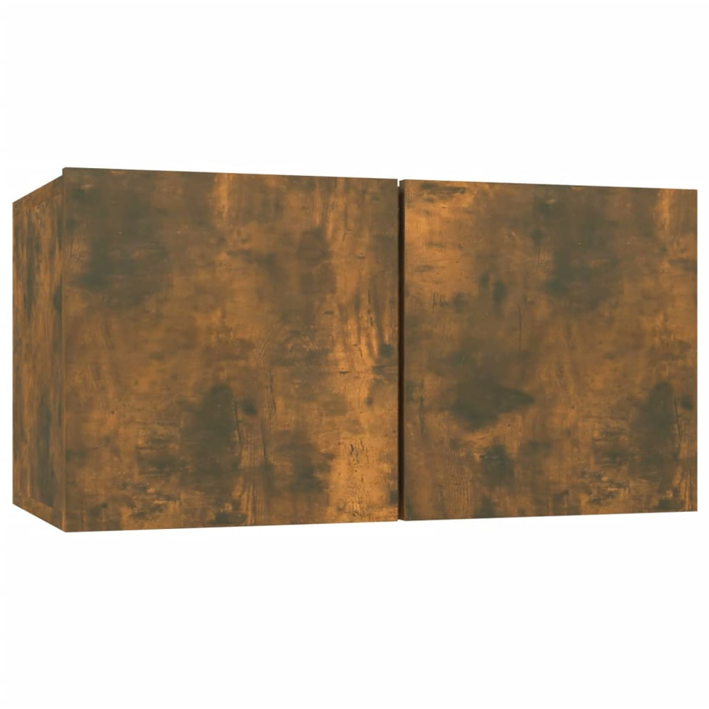 vidaXL 7 Piece Smoked Oak Wall Mounted TV Cabinet Set Image 5