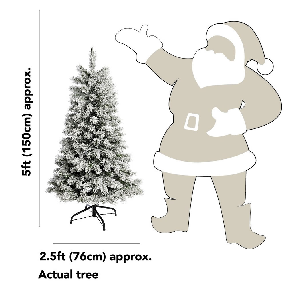 Wilko 5ft Flocked Fir Artificial Christmas Tree Image 3
