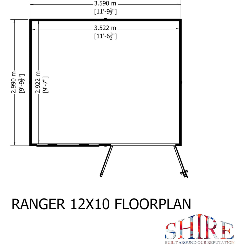 Shire 12 x 10ft Ranger Pent Shed Image 9