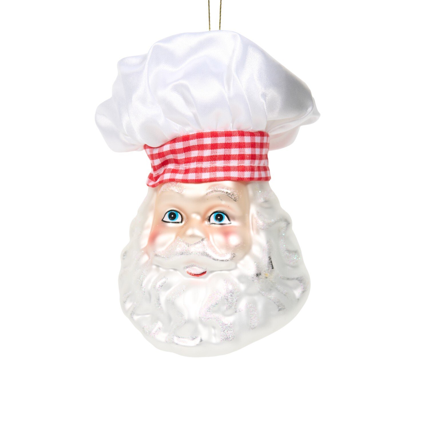 Glass Chef Santa Decoration White Image 2