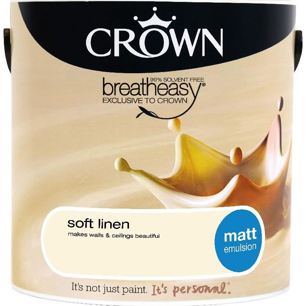 Crown Soft Linen Matt Emulsion Paint 2.5L Image 1