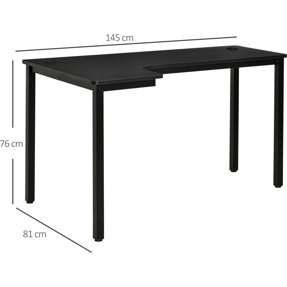 Portland L-Shaped Left Hand Gaming Corner Computer Desk Black Image 8