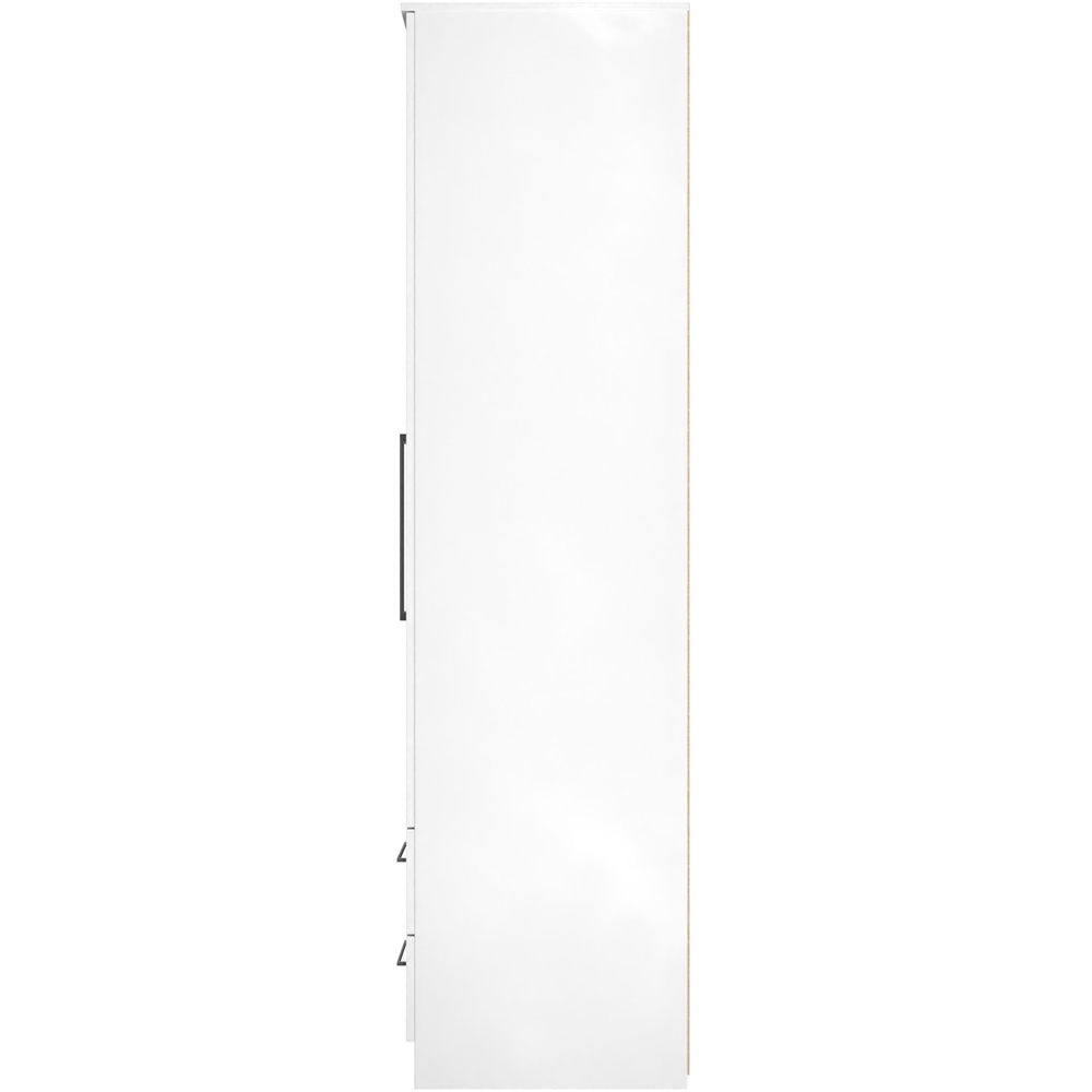Crowndale Worcester 2 Door 2 Drawer Matt Black and White Tall Wardrobe Ready Assembled Image 5