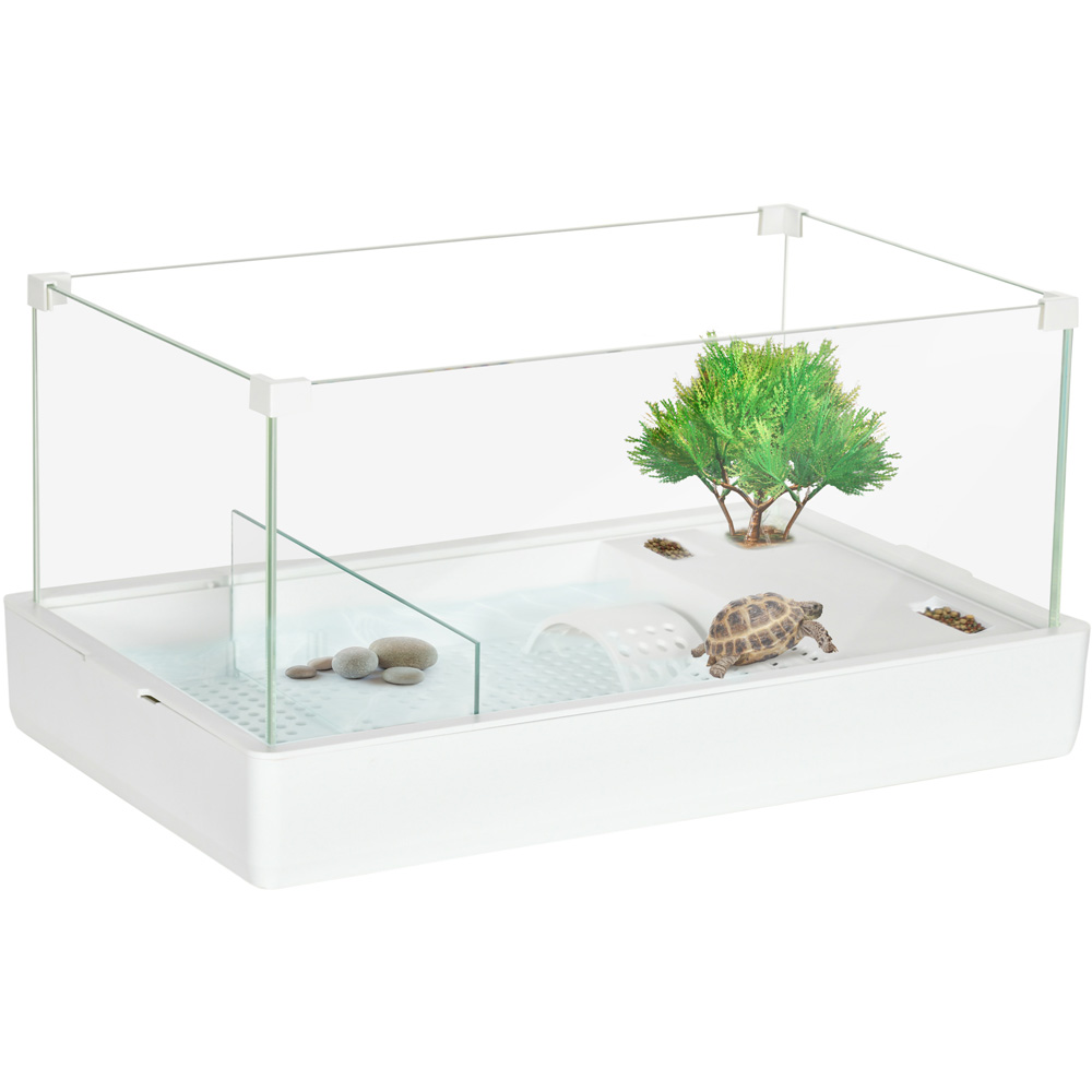 PawHut Turtle Glass Tank 25.5 x 31 x 51cm Image 1