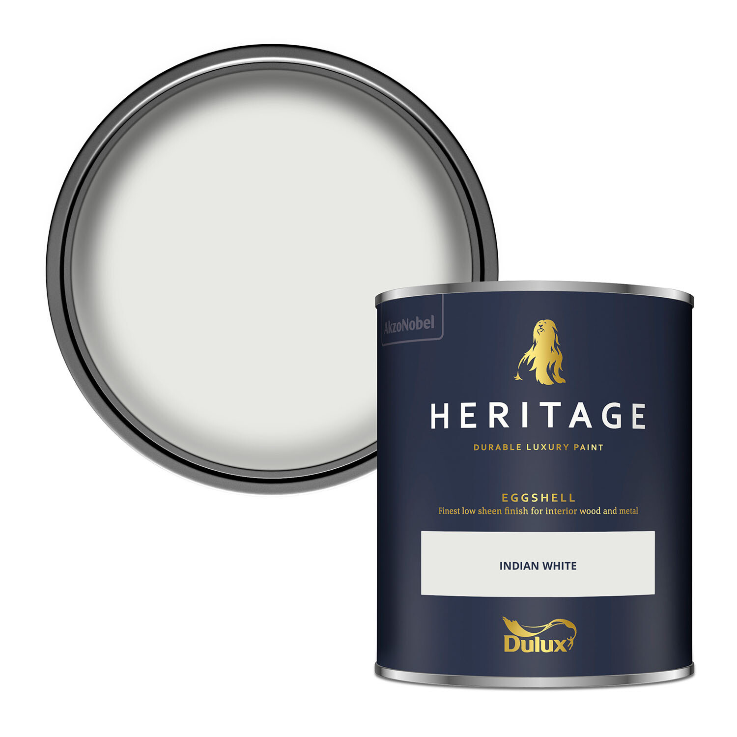 Dulux Heritage Wood and Metal Indian White Eggshell Paint 750ml Image 1