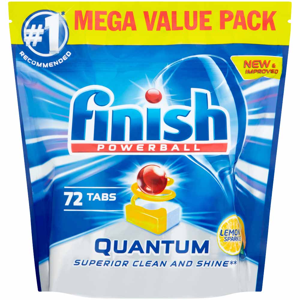 Finish Quantum Max Dishwasher Tablets Lemon 72 pack Image 1