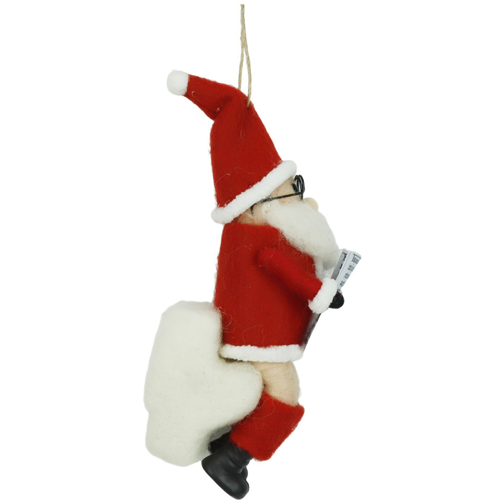 Wool Novelty Santa Hanging Decoration Image 3