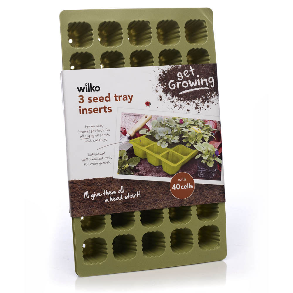 Wilko Seed Tray Insert Olive 40cm 3pk Image