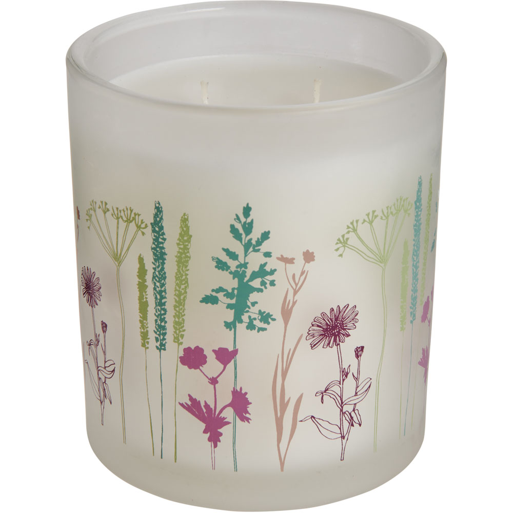 Wilko Large Frosted Floral Candle Image 1