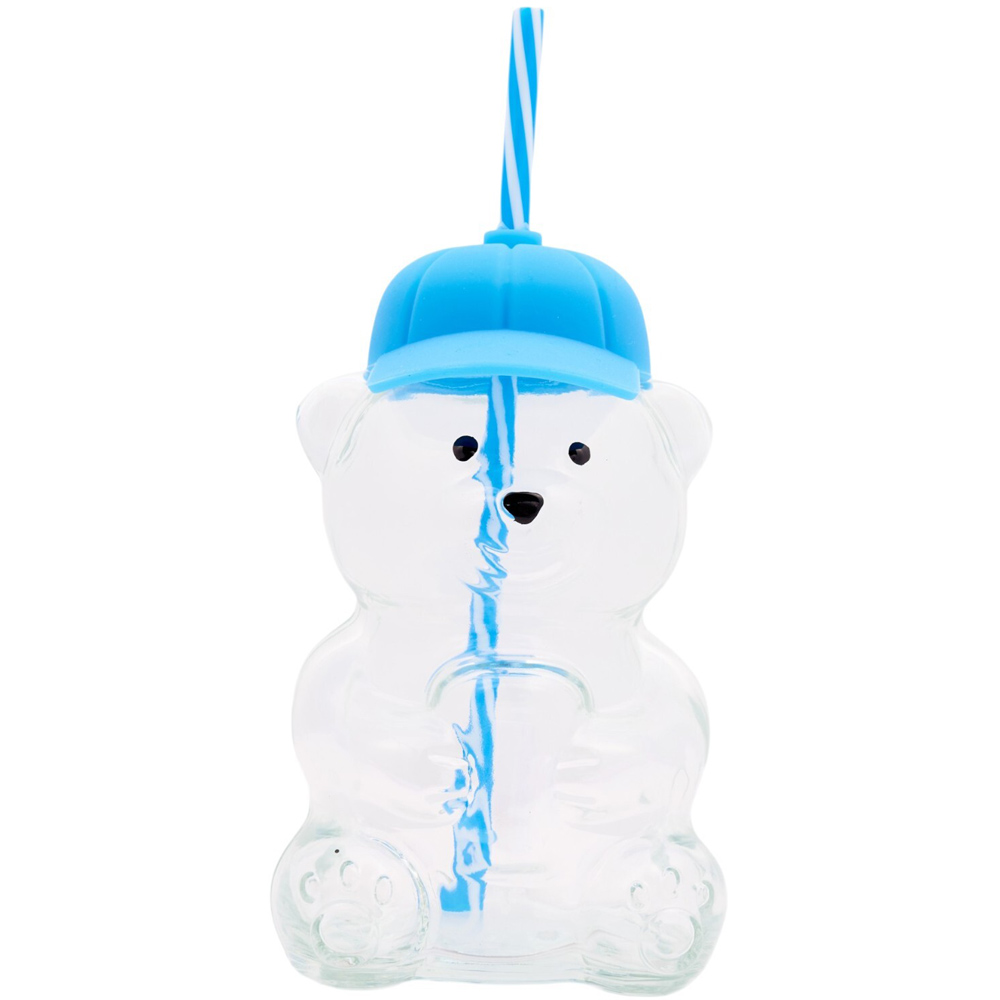 Bear Drinking Jar with Silicone Lid and Straw Image 8