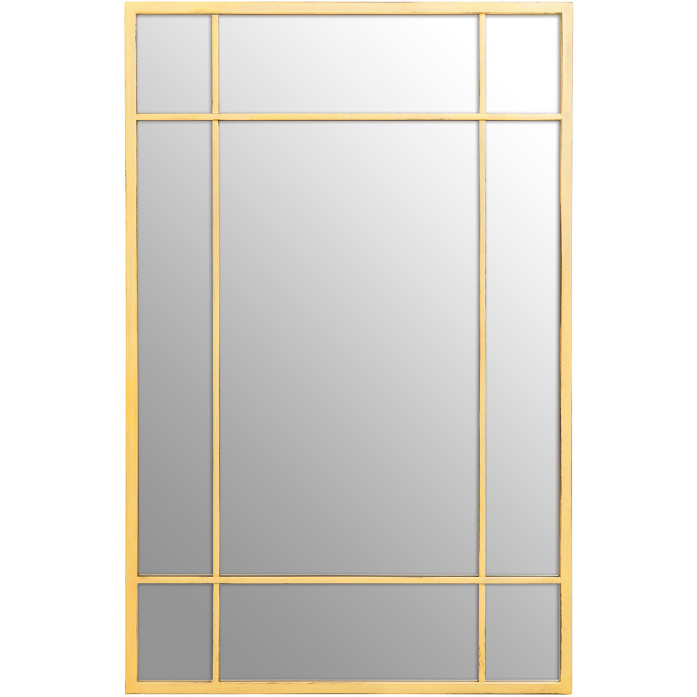 Premier Housewares Charlene Brushed Gold Finish Rectangular Wall Mirror Image 1