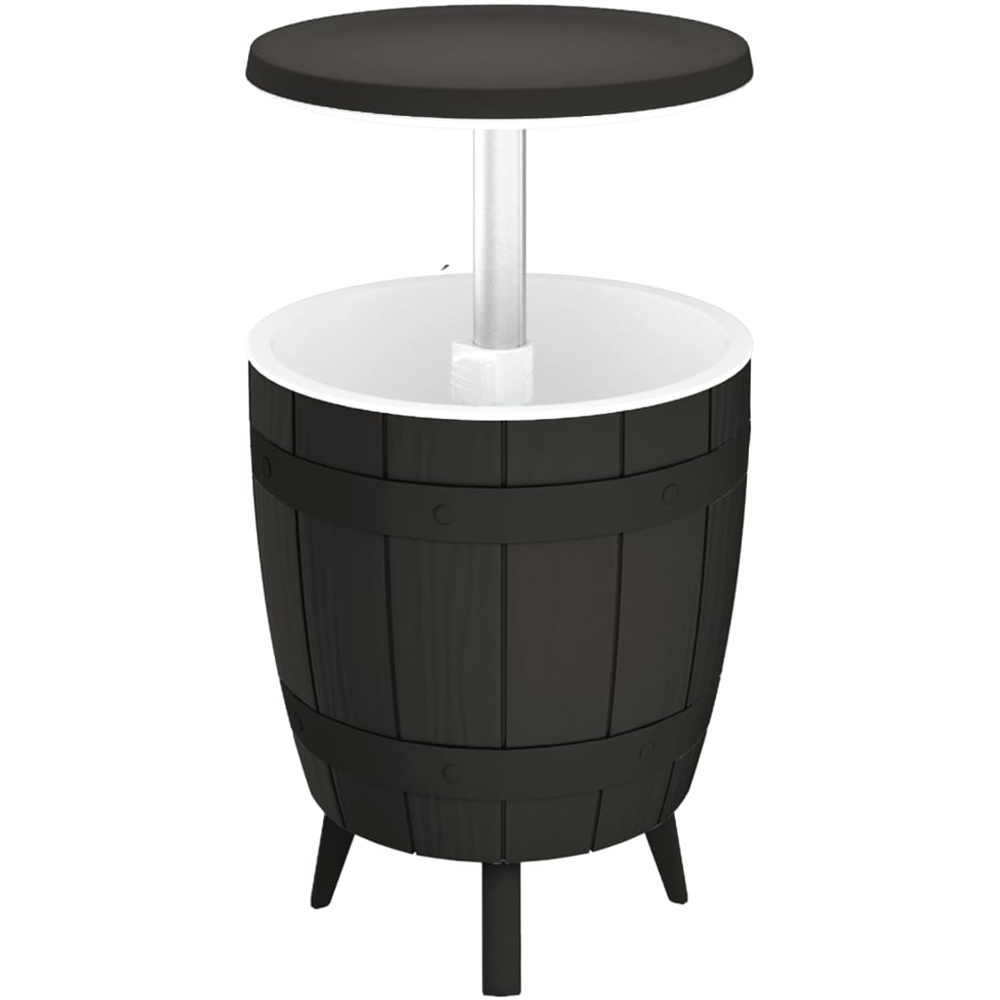 vidaXL Black Rattan Ice Cooler Table Image 1