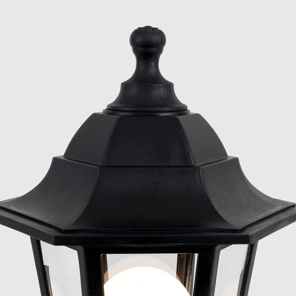 ValueLights Mayfair Set of 4 Black Warm White Bulb Bollard Lights Image 3