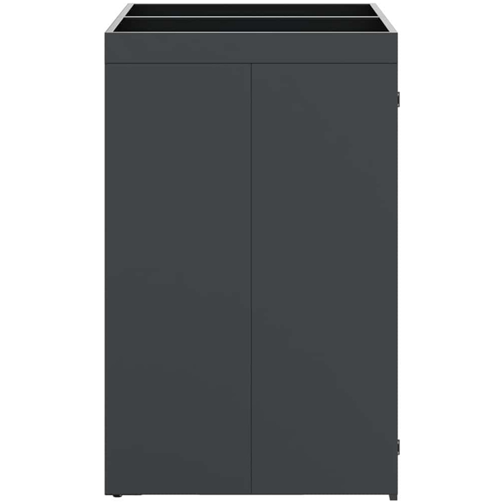 vidaXL Anthracite 2 Wheelie Bin Storage Shed with HDPE Door and Planter Roof Image 5