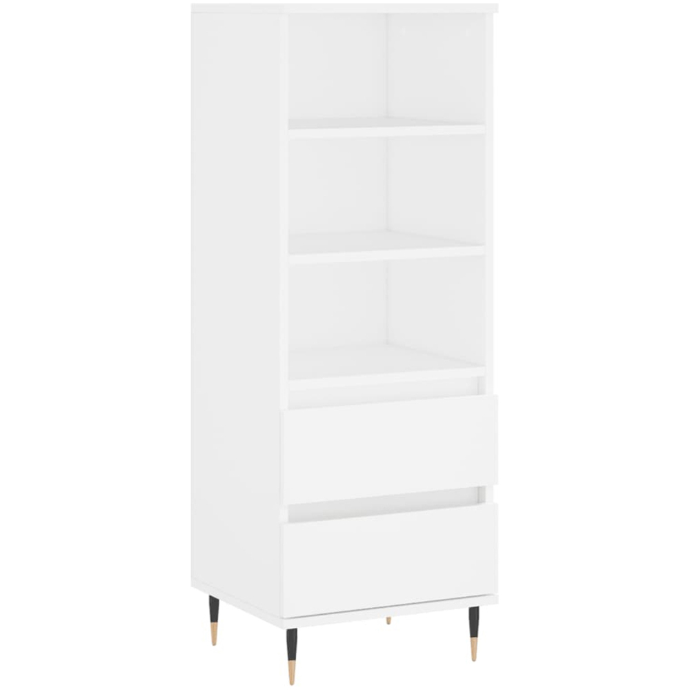 vidaXL 2 Drawer 3 Shelf White Highboard Image 2