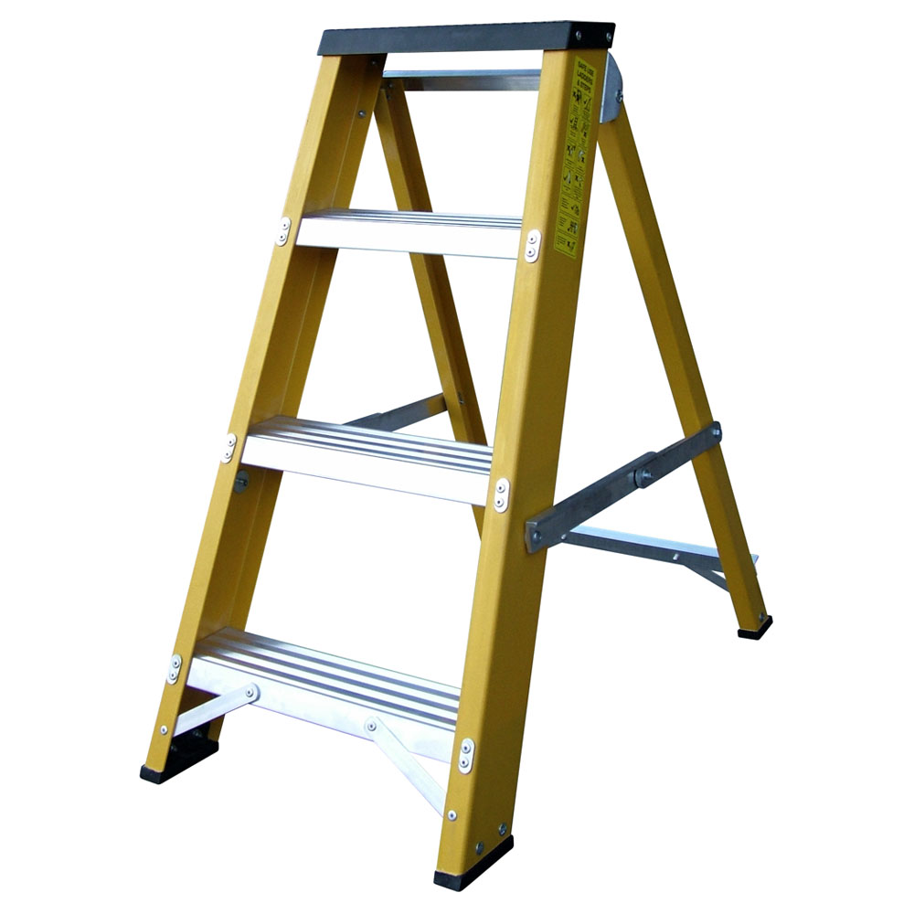 Lyte EN131-2 Professional Grp 4 Tread Swingback Steps Combination Ladder Image 1