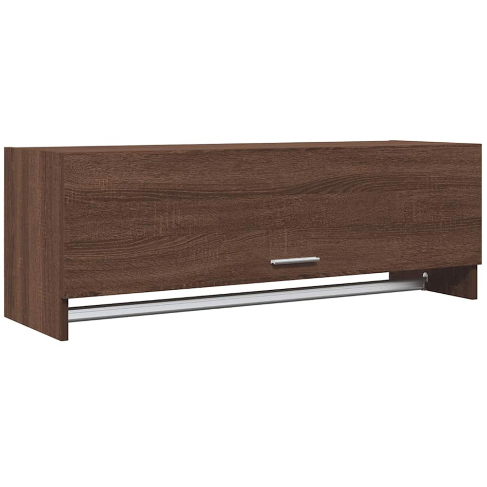 vidaXL Single Flap Door Brown Oak Wardrobe with Hanger Bar Image 2