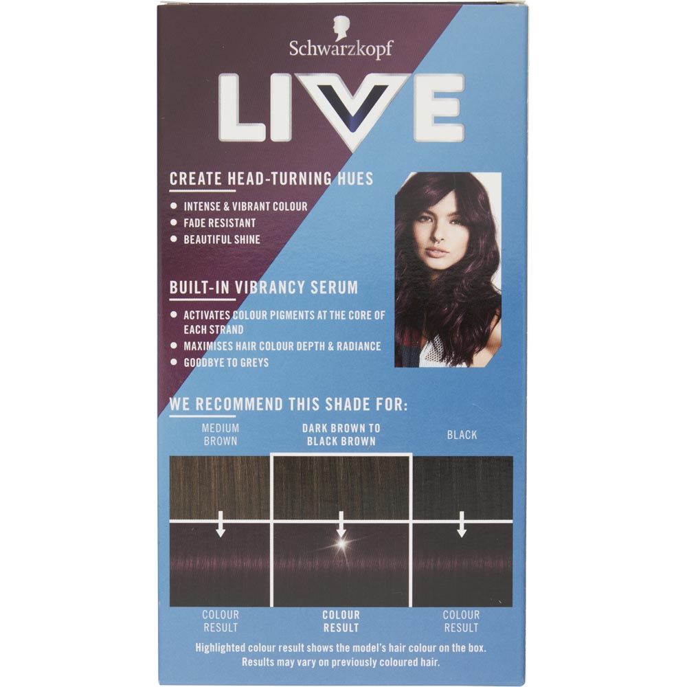 Schwarzkopf LIVE Intense Colour Mystic Violet 087 Permanent Hair Dye Image 4