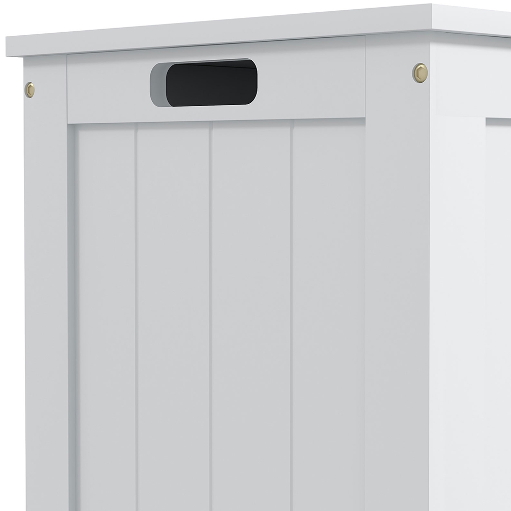 HOMCOM 2 Seater White Storage Bench with Safety Hinges Image 8