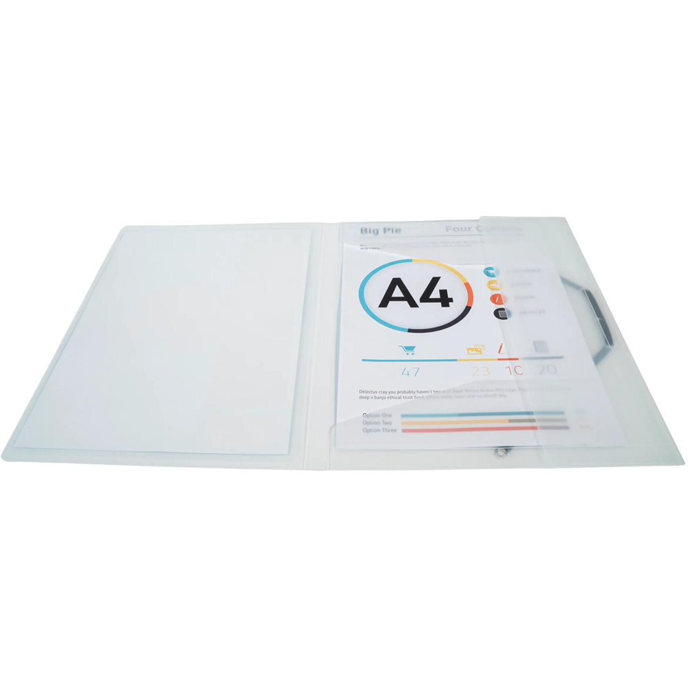 Exacompta Elasticated Frosted 3 Flap Folder with Front Pocket 25 Pack Image 4