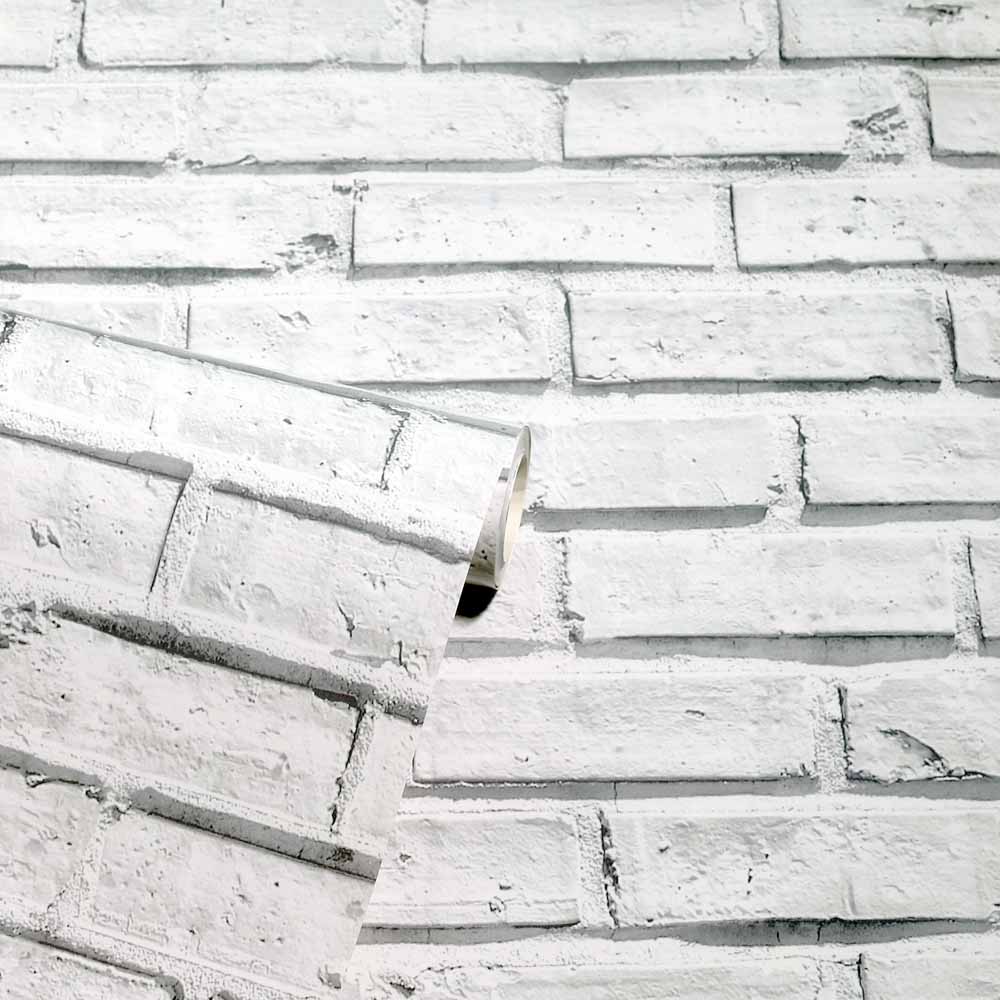 Arthouse Wipe Clean Wallpaper White Brick Image