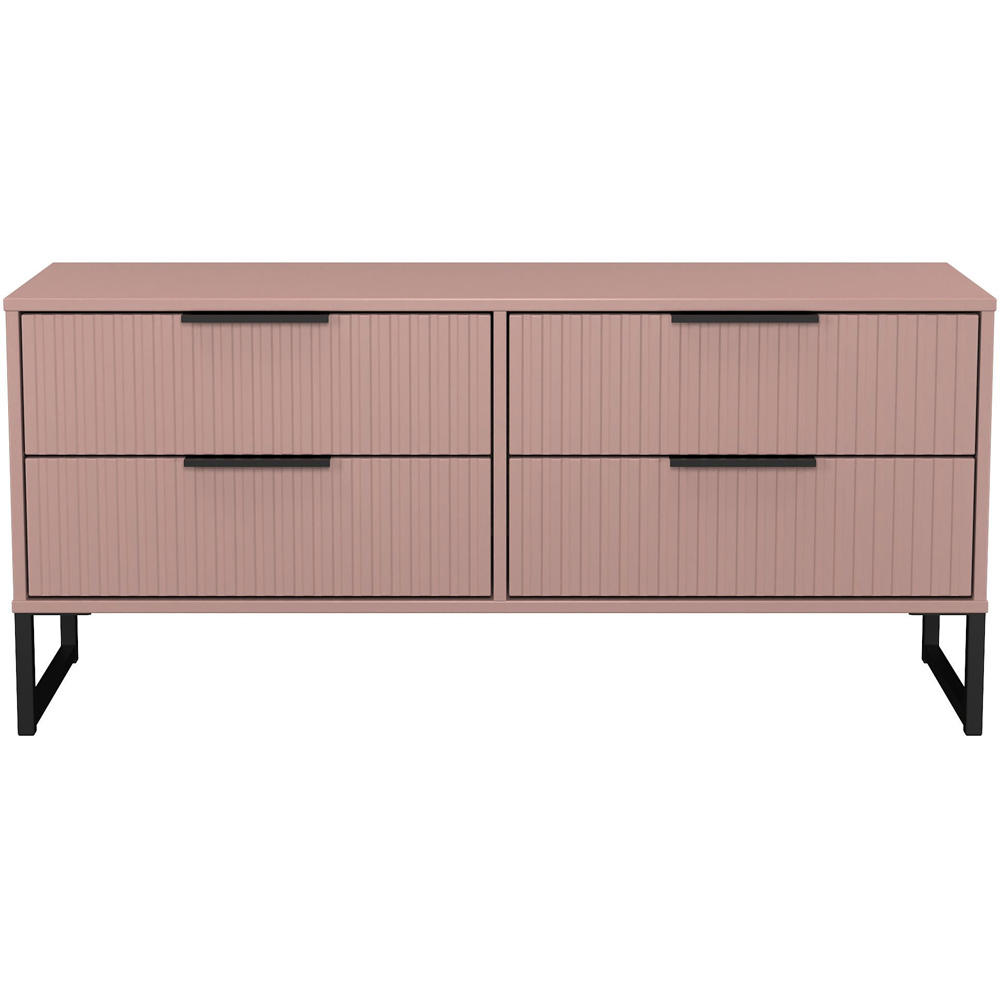 Crowndale Fluted 4 Drawer Kobe Pink Bed Box Ready Assembled Image 2