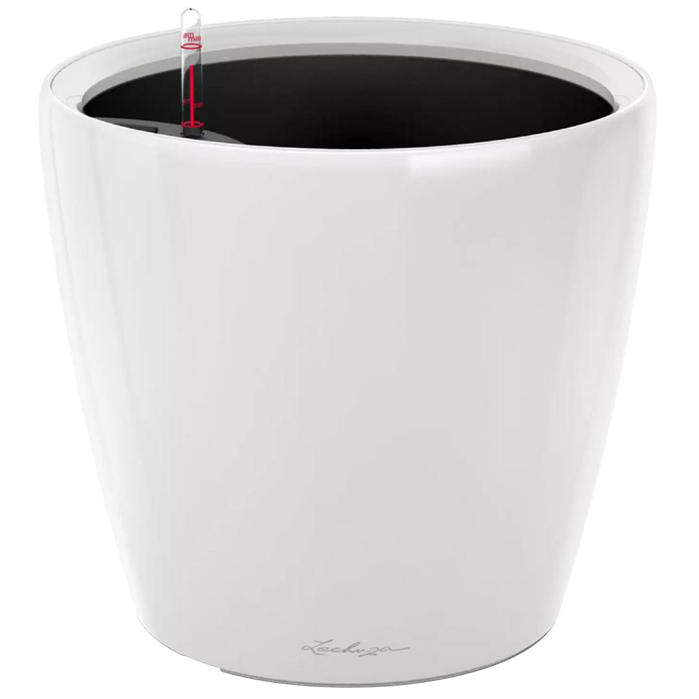 Lechuza Classico 43 LS White Poly-Resin Self-Watering Planter 40cm Image 1