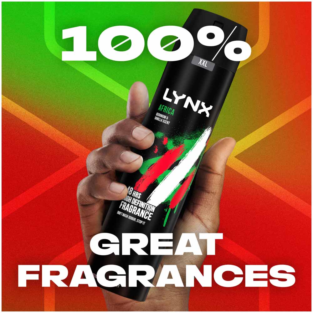 Lynx XXL Africa Mens Deodorant and Bodyspray 250ml Image 8