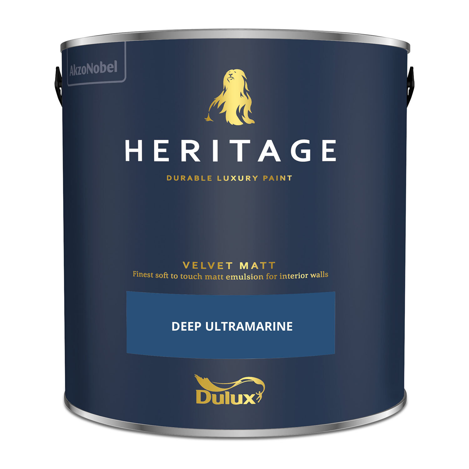 Dulux Heritage Walls and Ceilings Deep Ultramarine Velvet Matt Emulsion Paint 2.5L Image 3