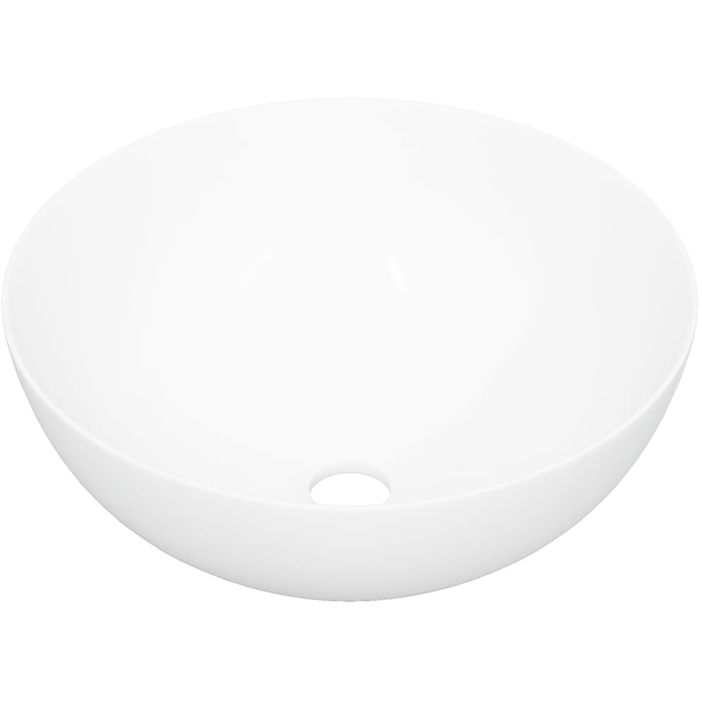 vidaXL White Ceramic Round Wash Basin 150 x 360mm Image 3