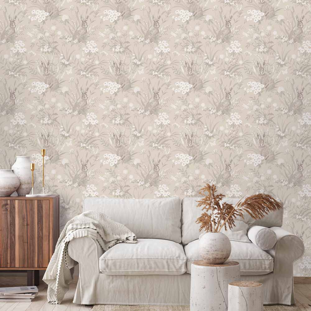 Holden Decor Aayla Hares Taupe Wallpaper Image 2