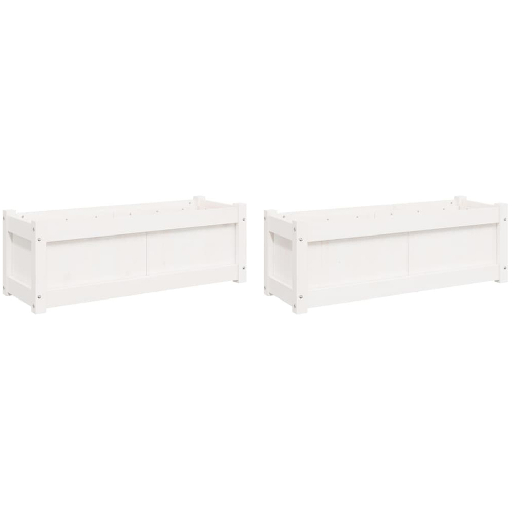 vidaXL White Pine Wood Raised Garden Bed 31 x 90 x 31cm Image 1