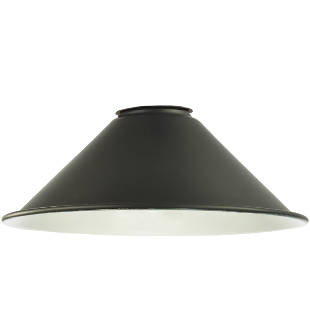 Happy Homewares Cone Shaped Industrial Metal Mat Black Pendant Shade Image 5