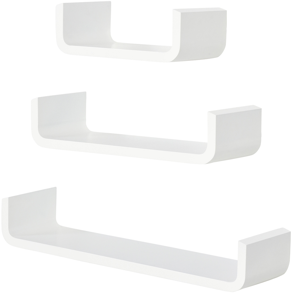 Portland Set of 3 White Floating Shelf Image 1