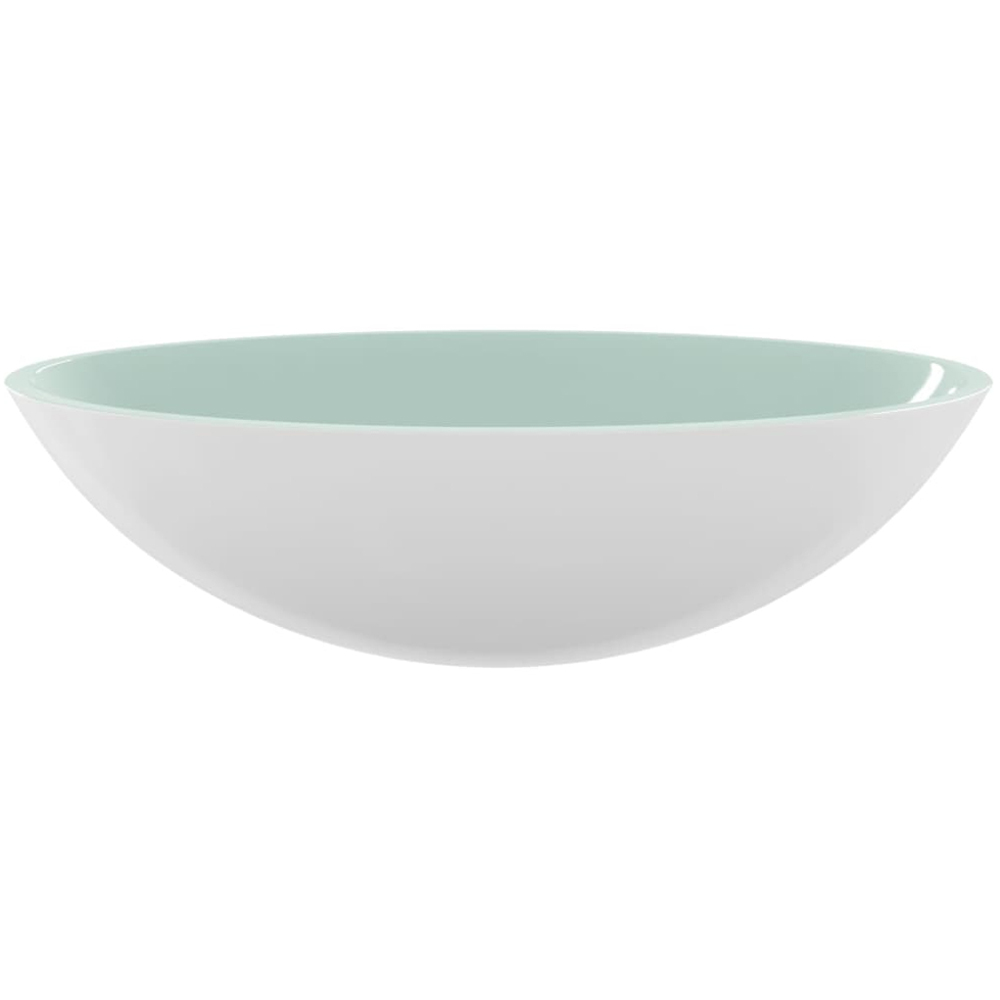 vidaXL White Glass Wash Basin 140 x 500 x 370mm Image 2
