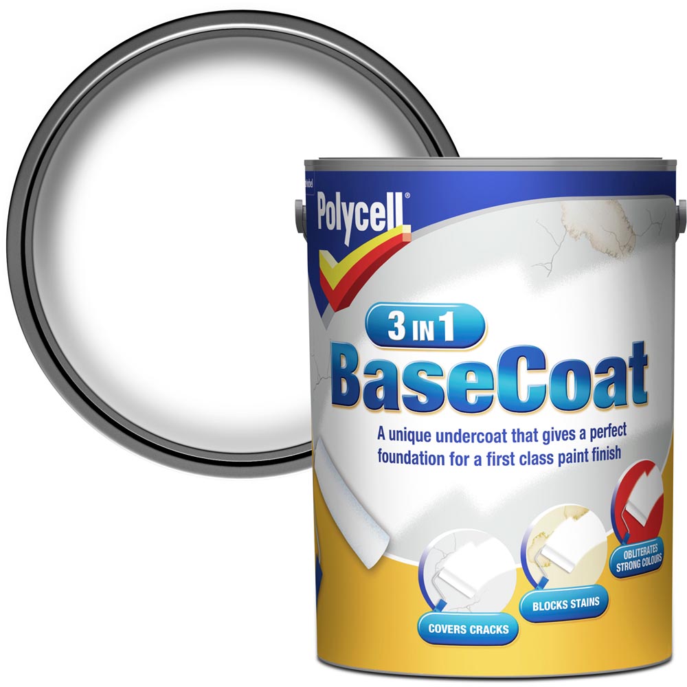Polycell White 3 in 1 Matt Basecoat 5L Image 2
